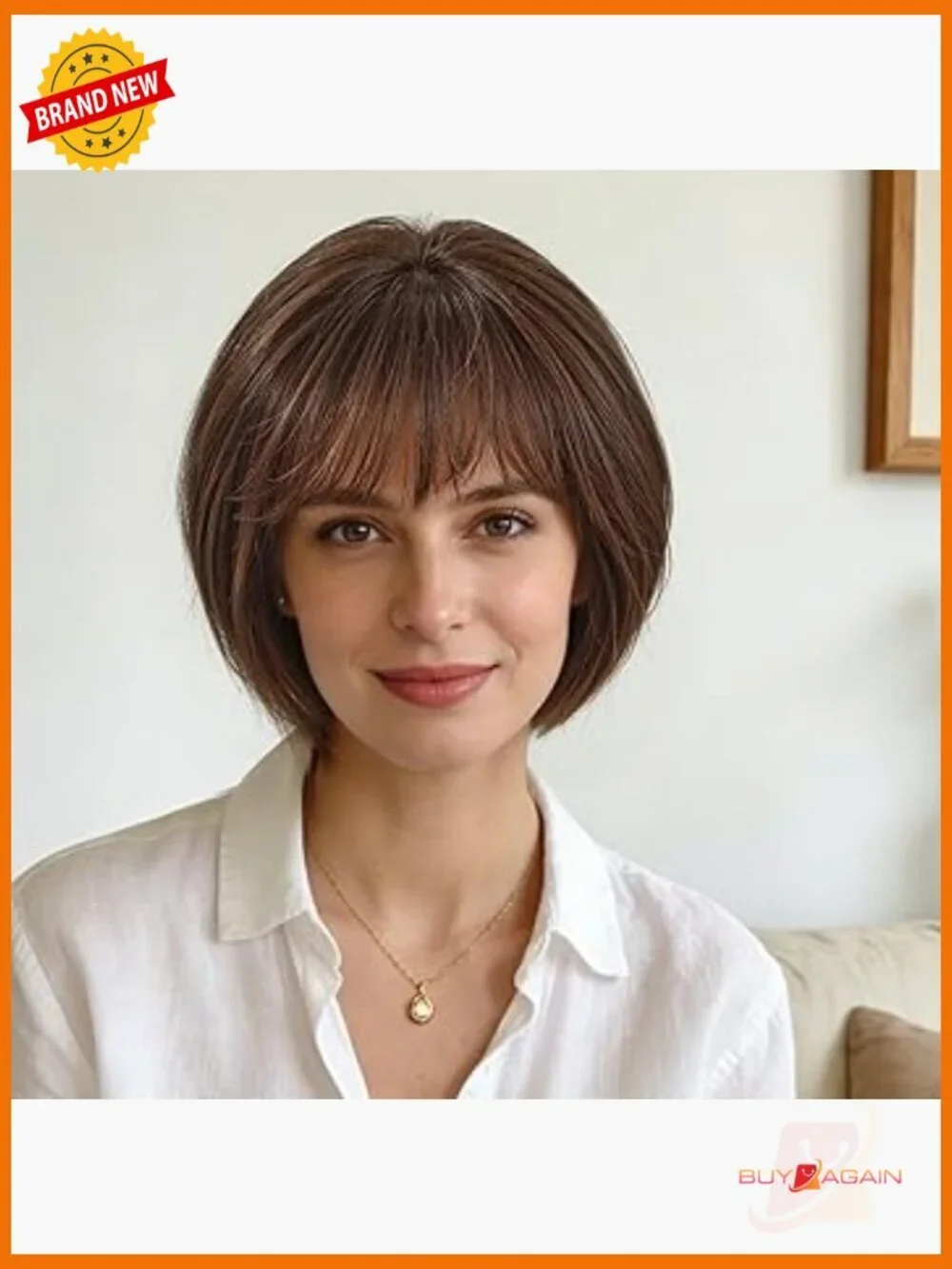 Short Bob Human Hair Wig with Bangs – Soft & Natural for Everyday Wear